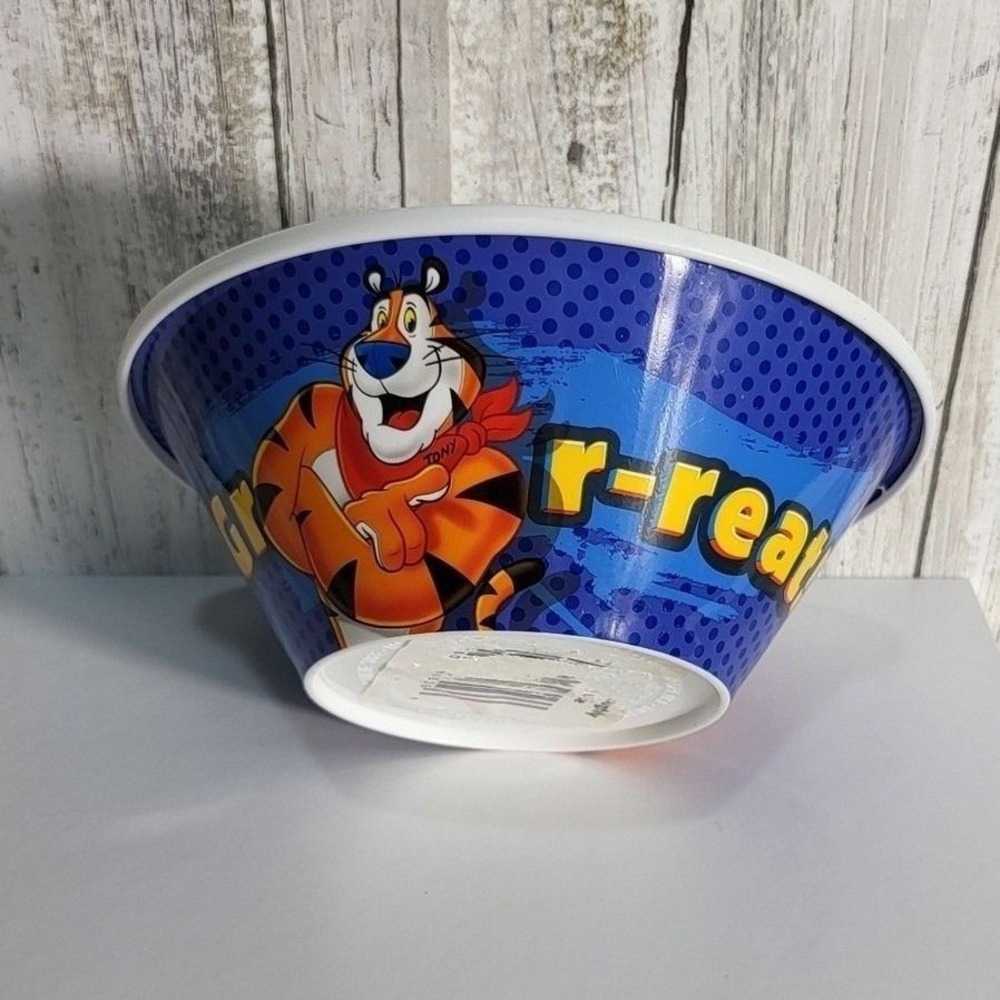 Kellogg's Frosted Flakes Tony the Tiger Blue Melamine Cereal Bowl They're Great